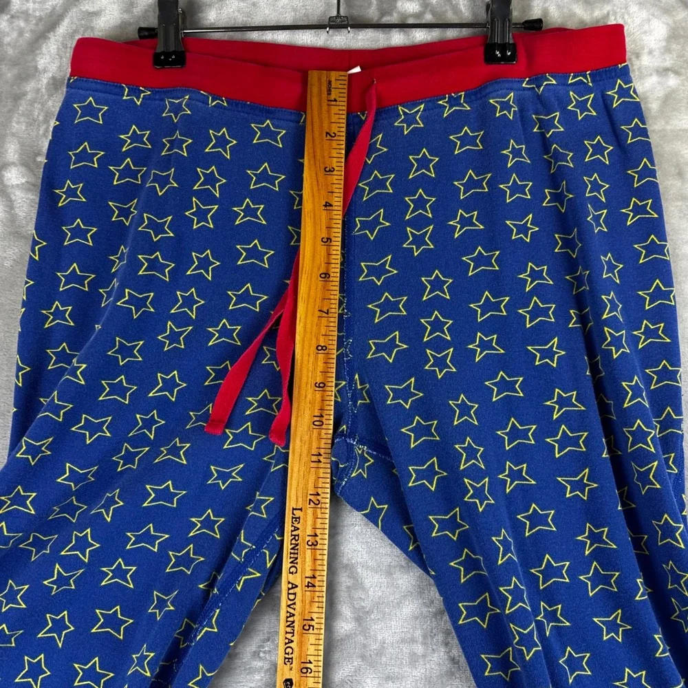 Hanna Andersson Pajama Pants Kids L Blue Star Wonder Woman Organic Cotton (1483)